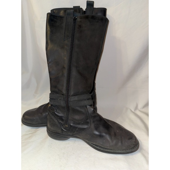 Merrell Women's Riding Black Leather Waterproof Buckle Strap Zip Boot Size 8 - Picture 4 of 6